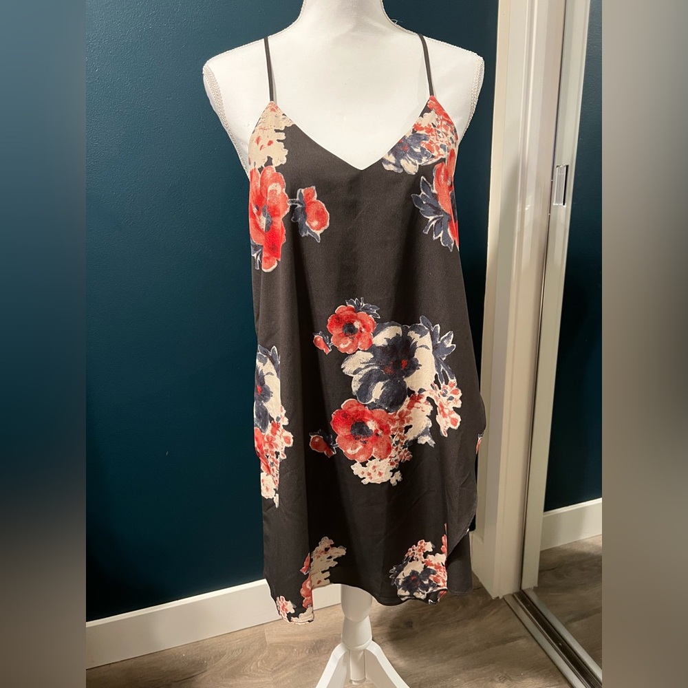 Free People faux wrap slip dress